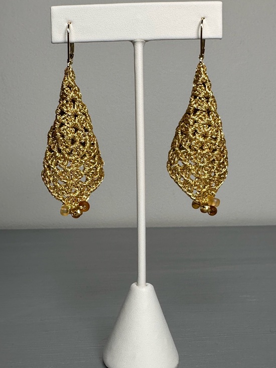 Artisan Jewelry - Handmade Crochet Filigree Style Earrings